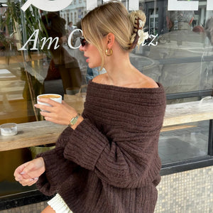 Asymmetrical Knit Top - Pleated Skirt Detail