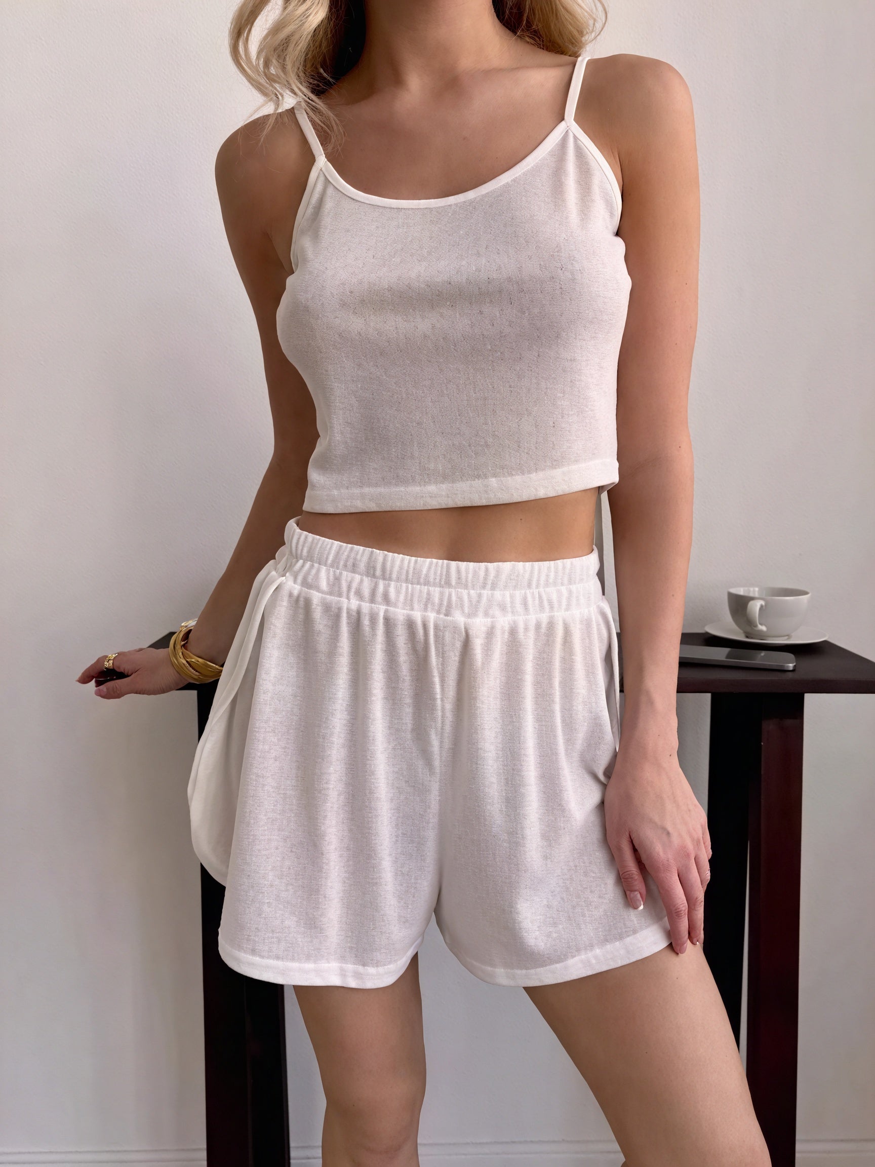 Women's Lightweight Knit Camisole Shorts Loungewear Set – Multi-Color-78905-bdd52121-b42a-48e5-88e7-28468ad48766