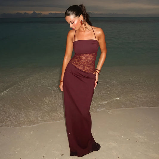 Lace Gown - Corset Bodice, Floor-Length Skirt