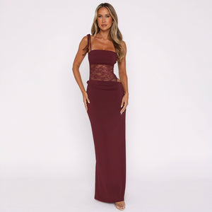 Lace Gown - Corset Bodice, Floor-Length Skirt