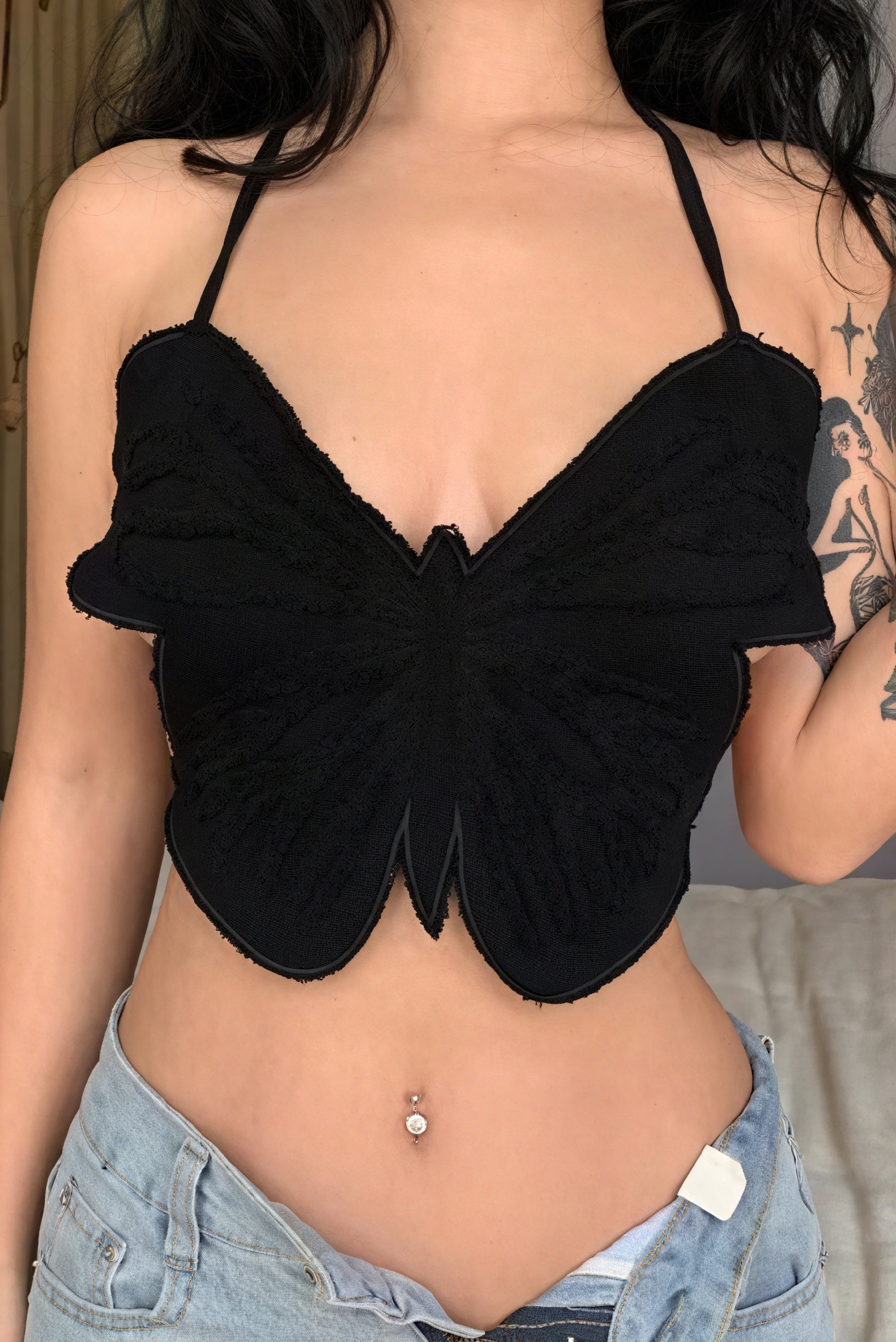 Butterfly Halter Top - Unique Perforated Design