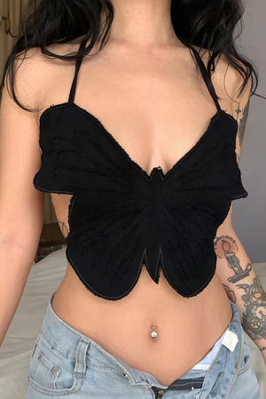 Butterfly Halter Top - Unique Perforated Design