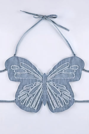 Butterfly Halter Top - Unique Perforated Design