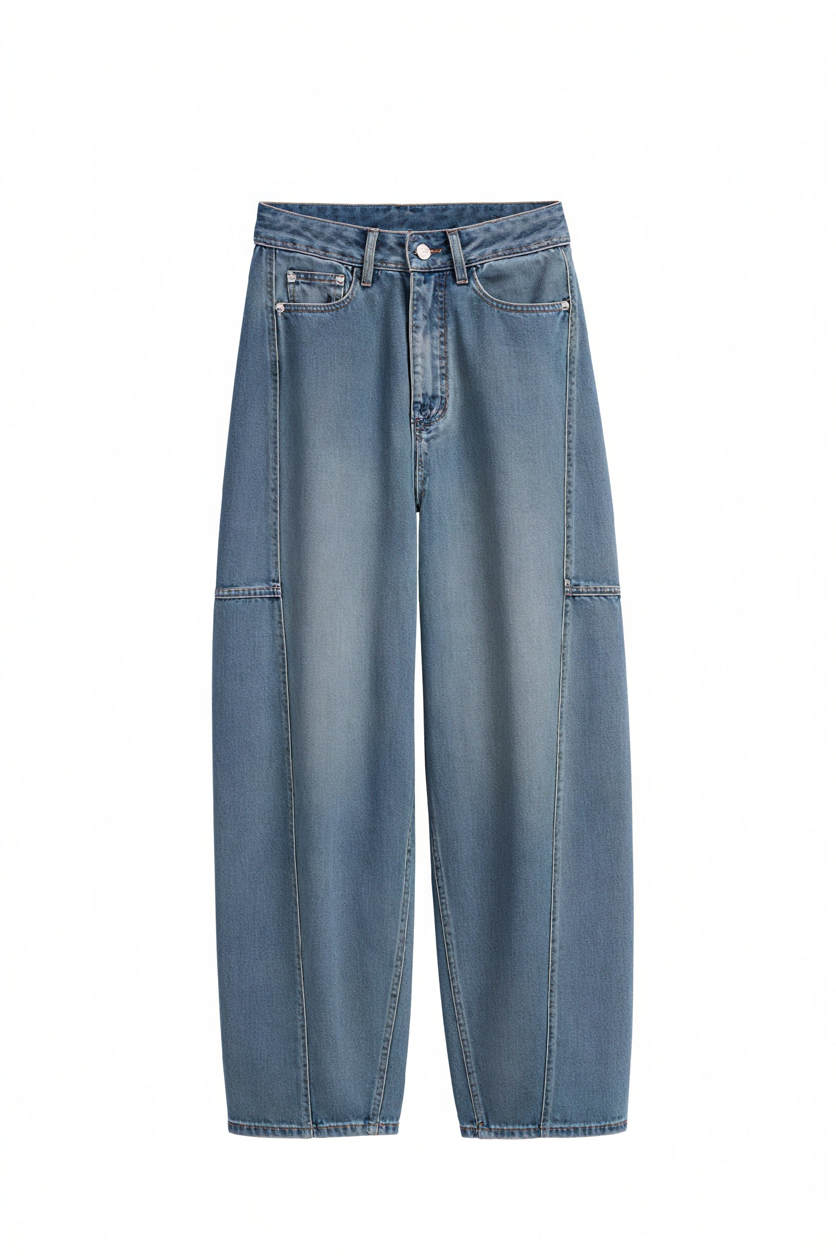 Wide-Leg Jeans with Vertical Seams