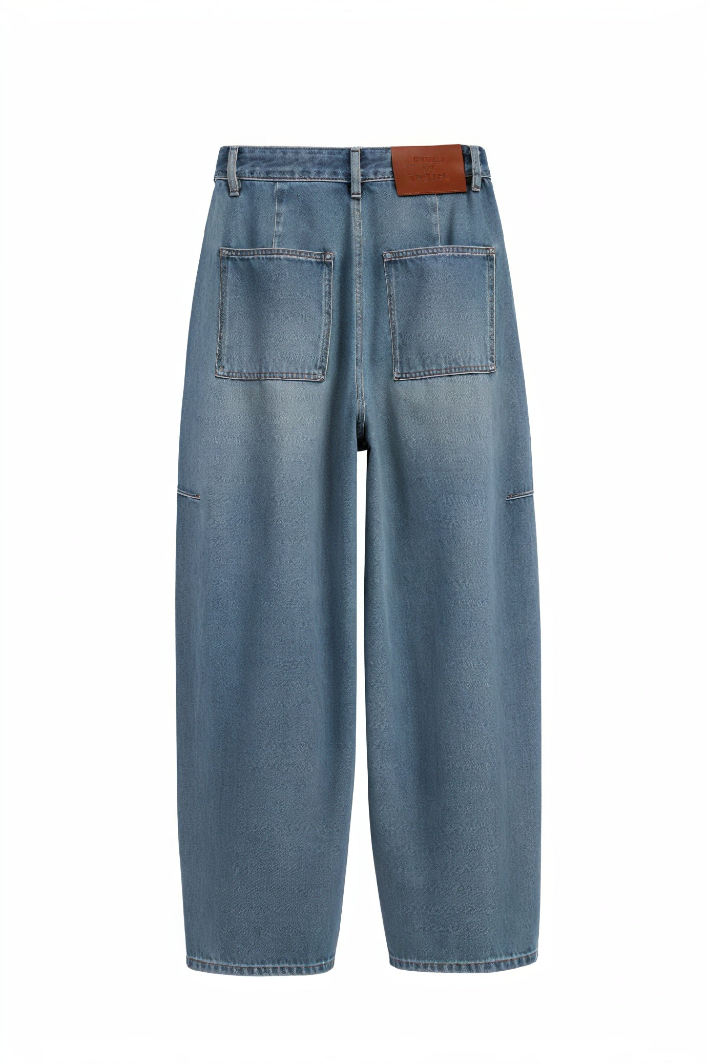 Wide-Leg Jeans with Vertical Seams