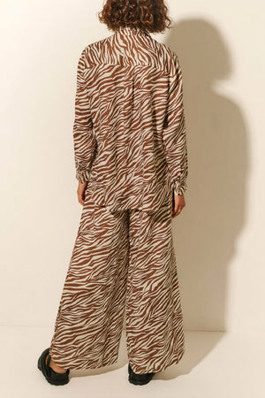 Zebra Print Set - Button-Down & Wide-Leg