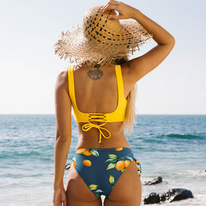 Women's Two-Piece Swimsuit – Wrap Top, Floral Tropical Print-81786-7f6d9f8b-2c0e-4ecc-b877-5b272f5bd78f