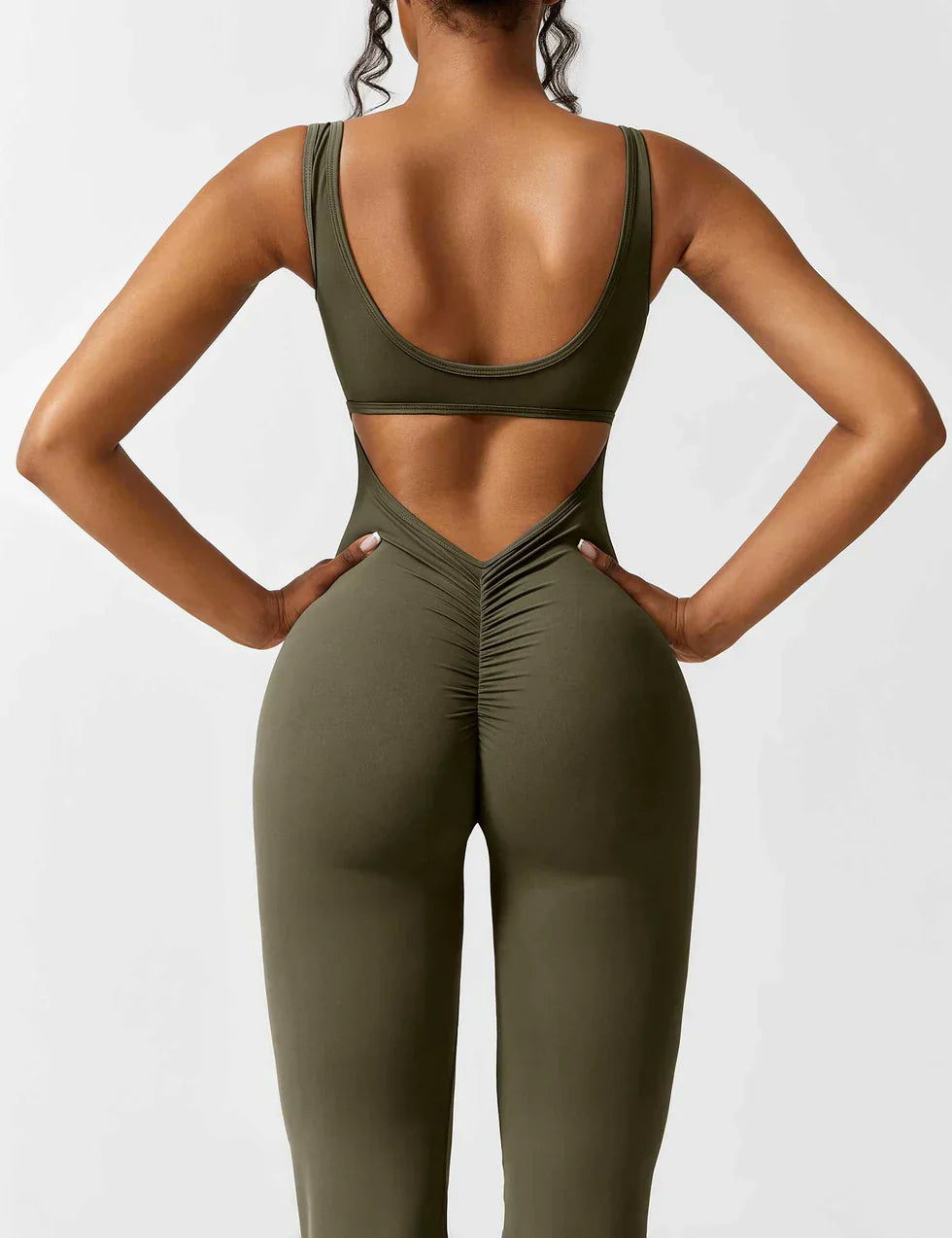 Women's Sleeveless Jumpsuit – Open Back, Flare Leg, Form-Fitting, Stretchy-83507-7f9a9311-24ba-4323-bdf3-2da1d740d71a
