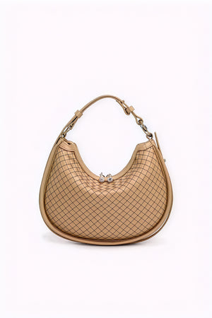 Woven Crescent Handbag with Adjustable Strap