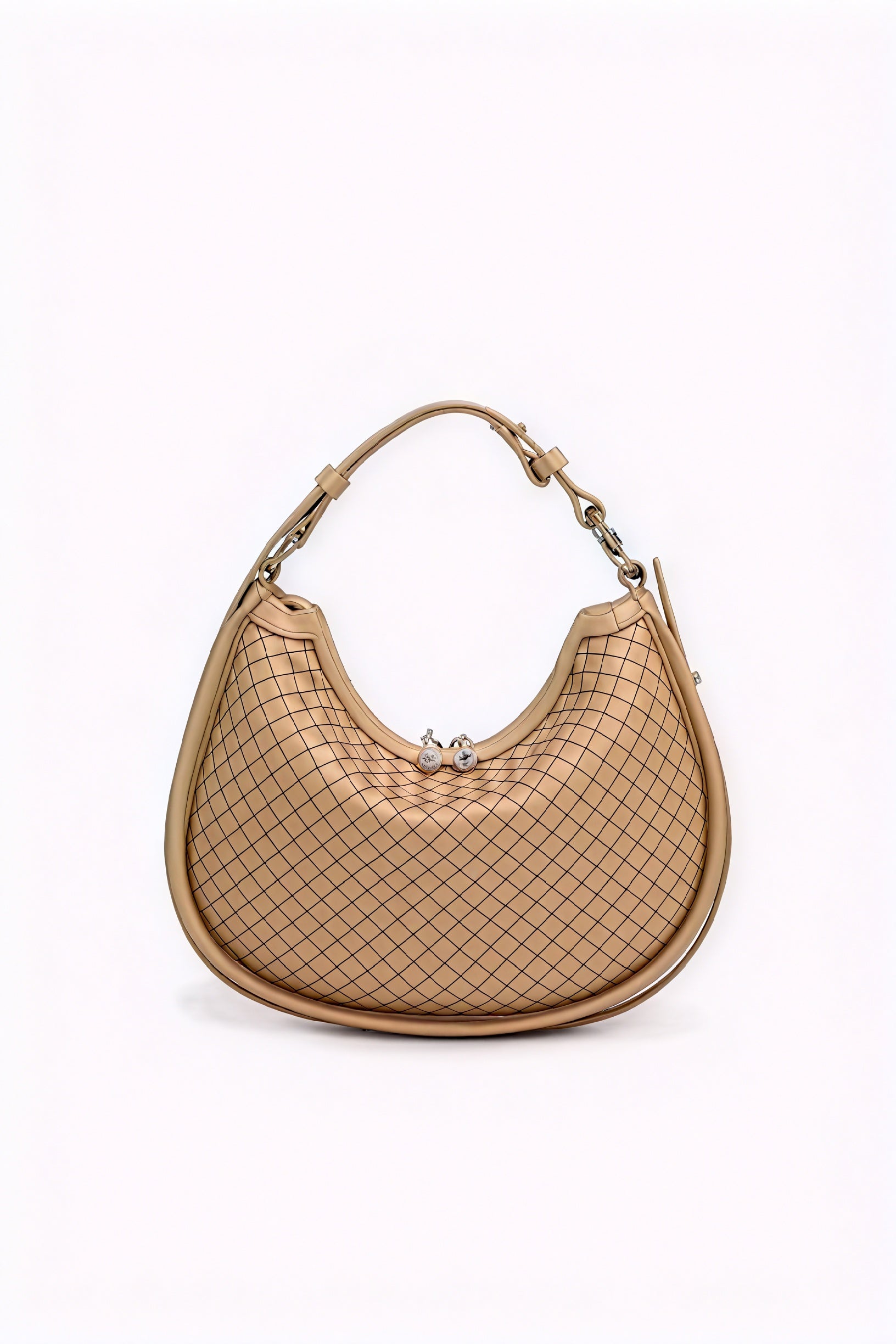 Woven Crescent Handbag with Adjustable Strap