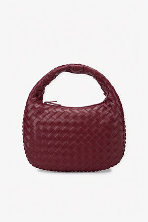 Woven Crescent Bag - Braided Handle Shoulder Bag