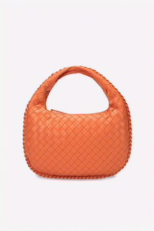 Woven Crescent Bag - Braided Handle Shoulder Bag