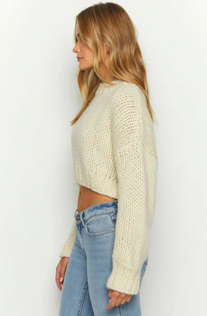 Striped Cropped Knit - Chunky Sweater
