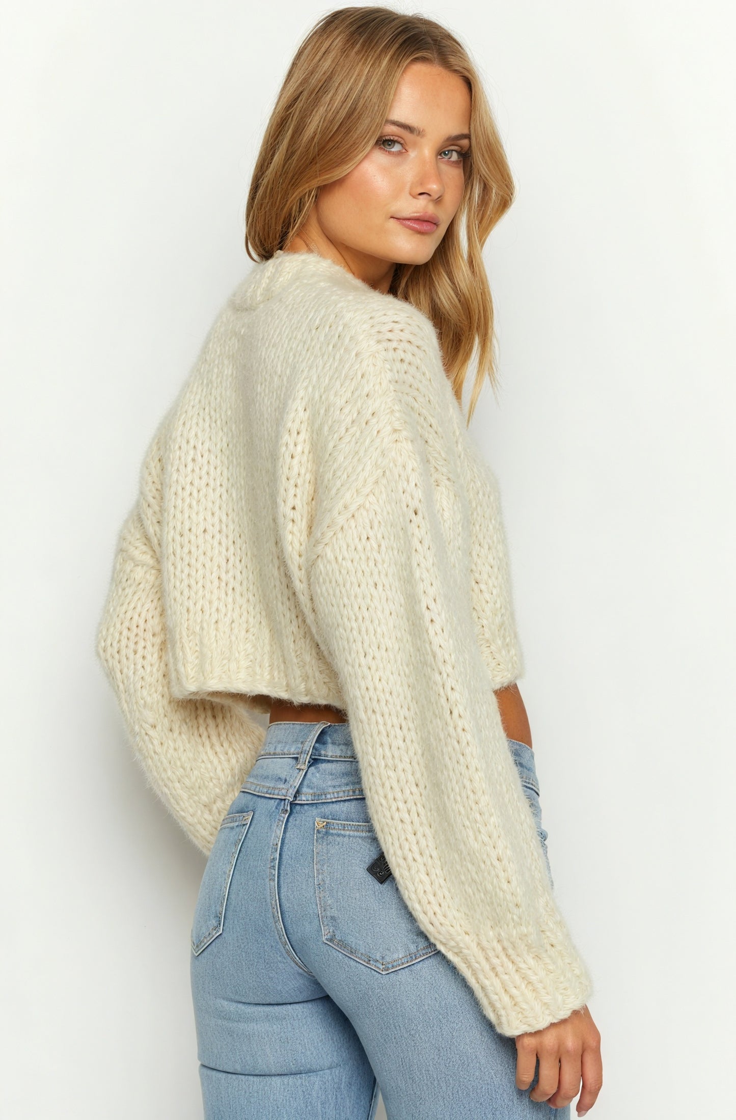 Striped Cropped Knit - Chunky Sweater