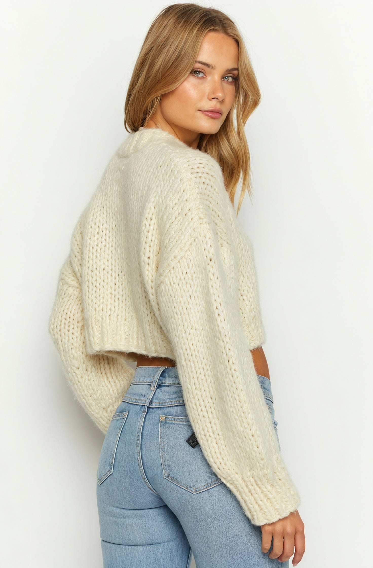 Striped Cropped Knit - Chunky Sweater