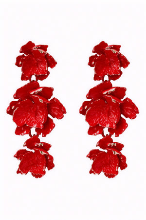 Floral Drop Earrings - Tiered Flower Design