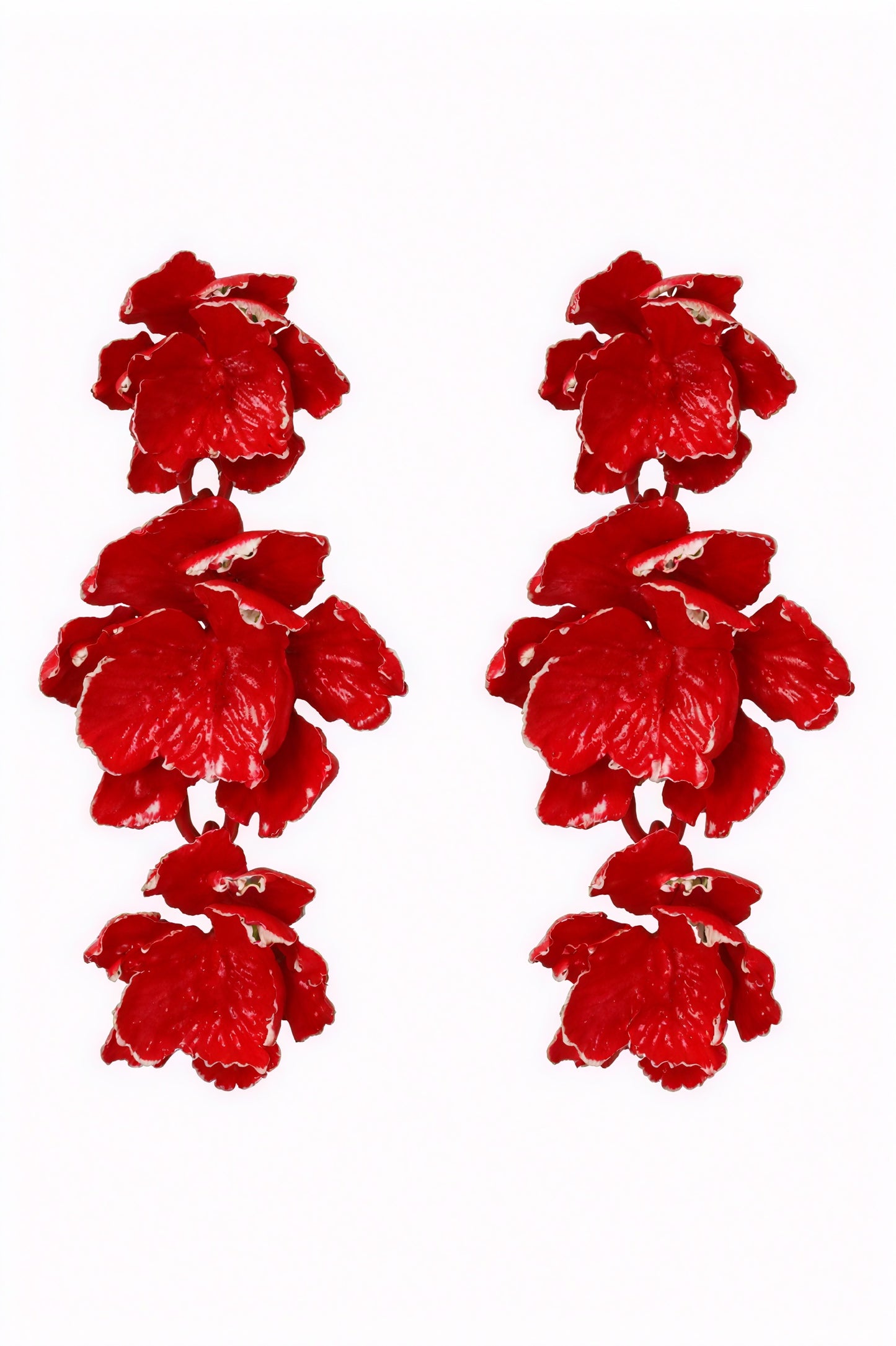 Floral Drop Earrings - Tiered Flower Design