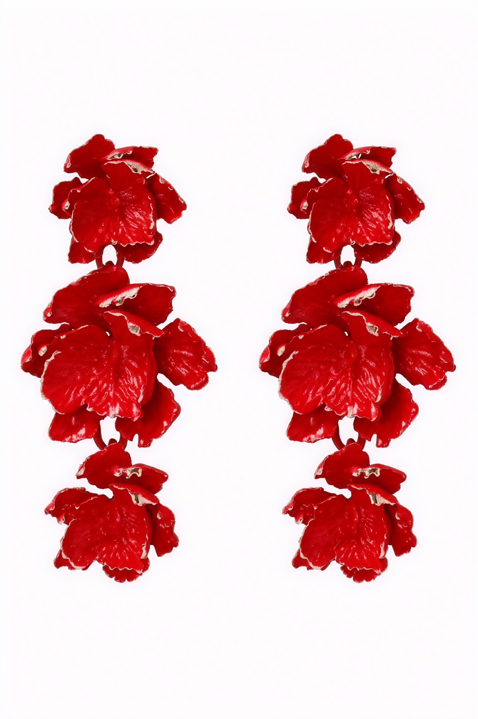 Floral Drop Earrings - Tiered Flower Design