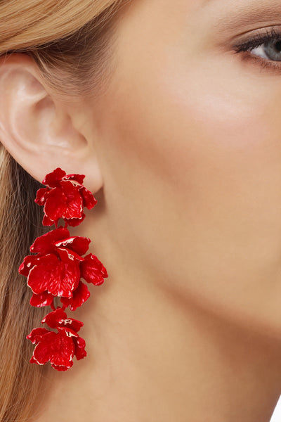 Floral Drop Earrings - Tiered Flower Design
