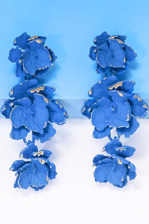 Floral Drop Earrings - Tiered Flower Design