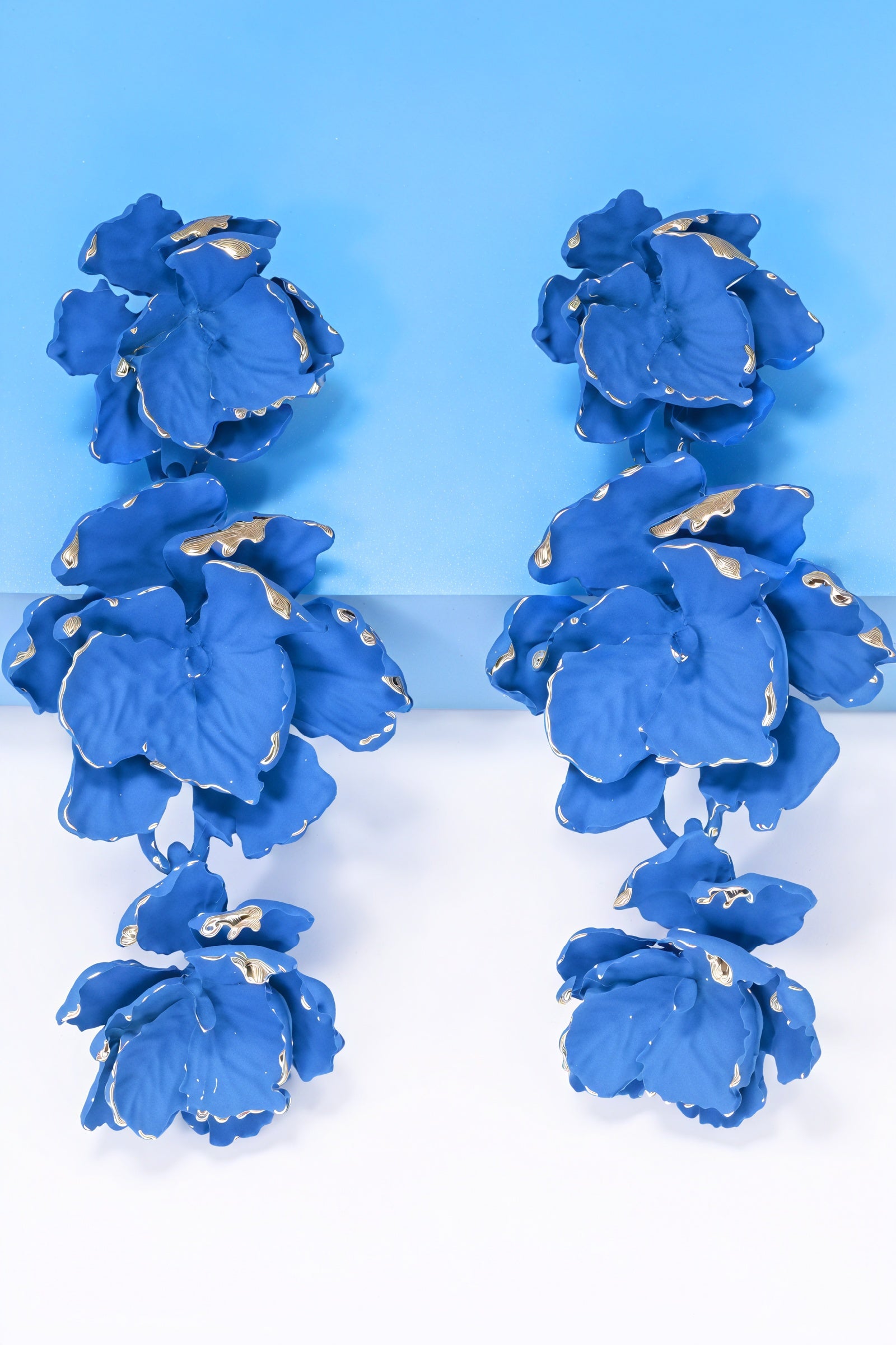 Floral Drop Earrings - Tiered Flower Design