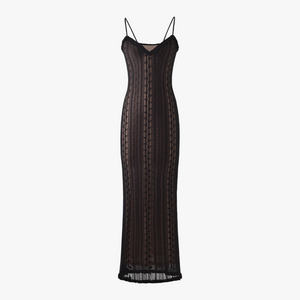 Sheer Maxi Dress with Striped Bolero