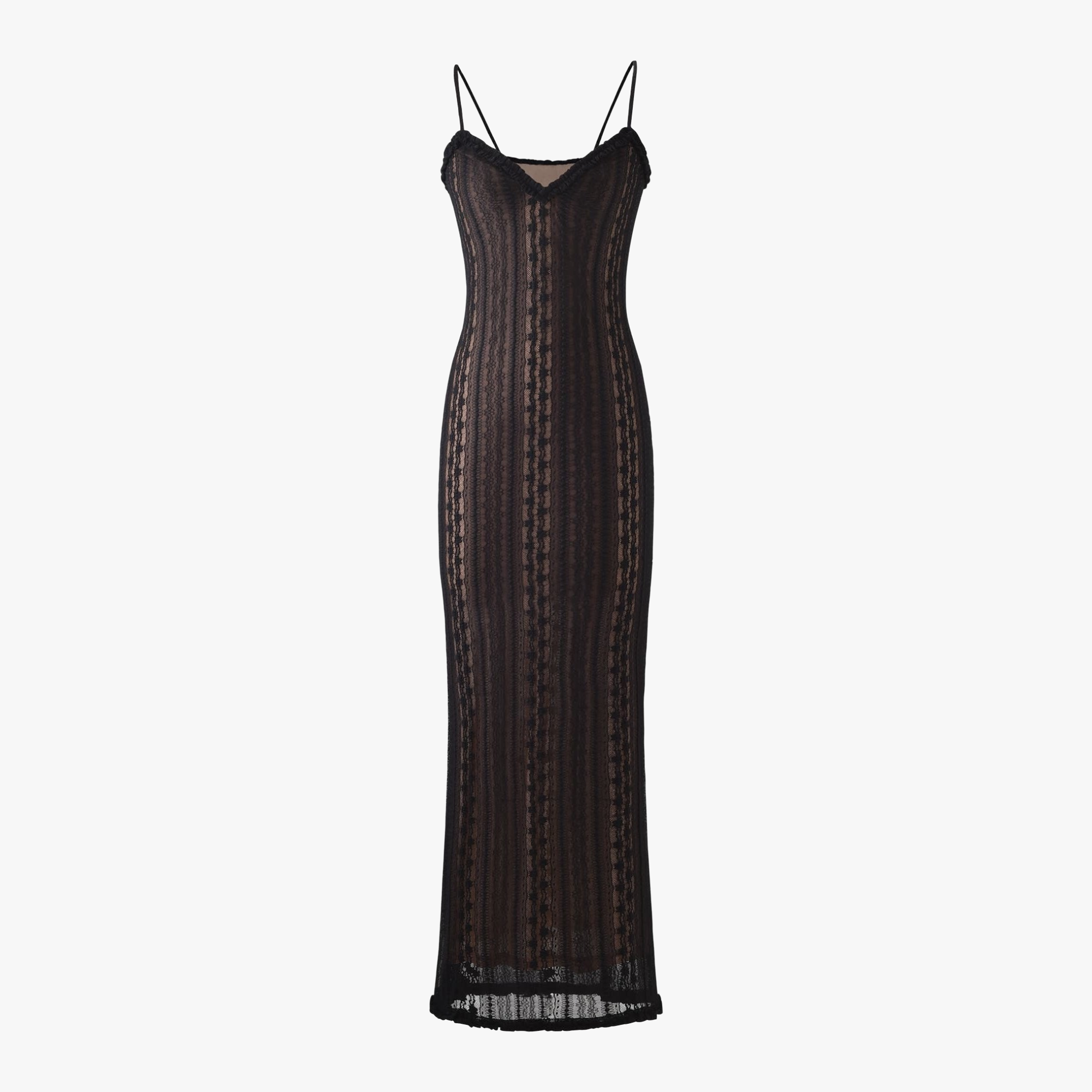 Sheer Maxi Dress with Striped Bolero