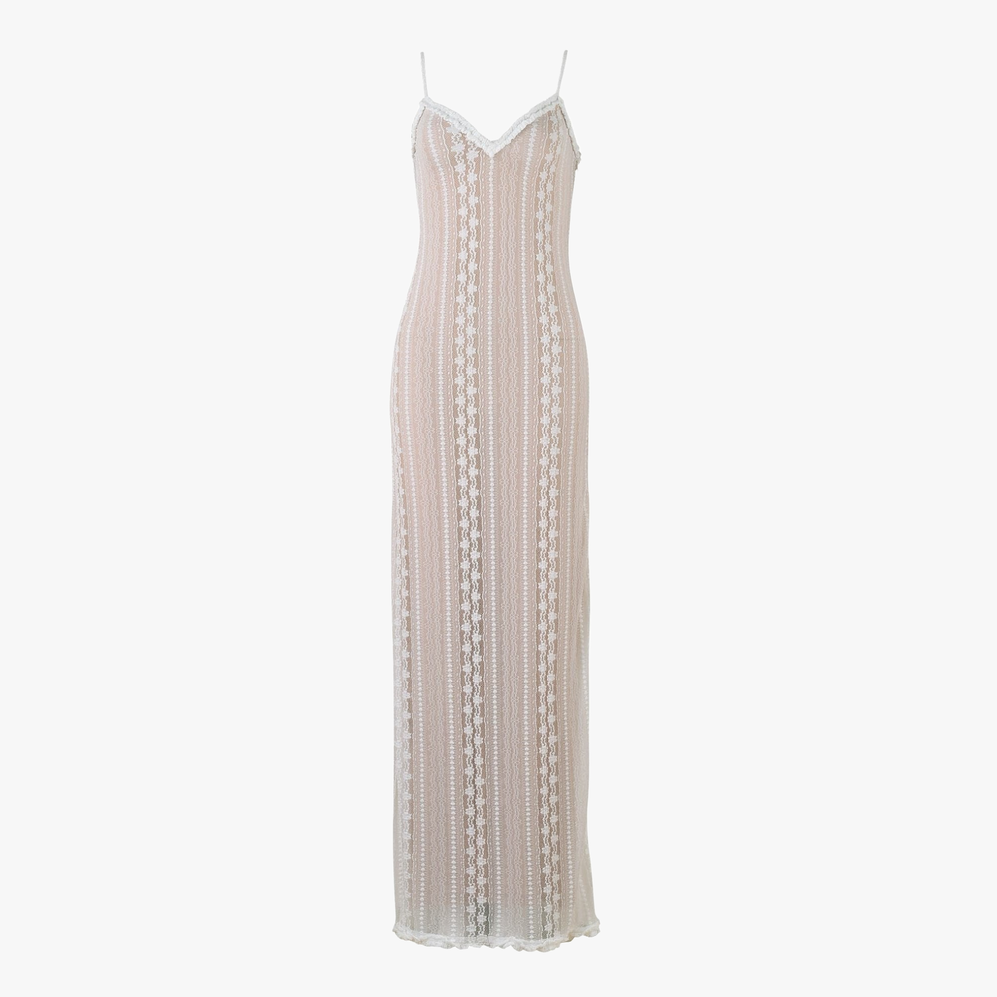 Sheer Maxi Dress with Striped Bolero