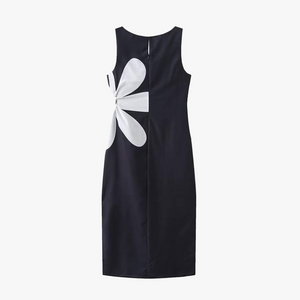 Floral Midi Dress - Fitted Silhouette, Side Slit