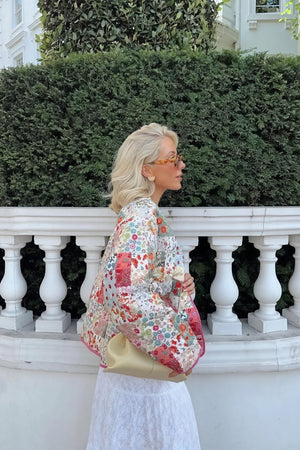 Bohemian Patchwork Quilted Jacket - Floral Design