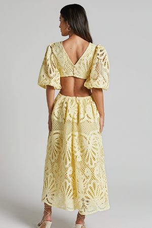 Cut-Out Midi Dress - Plunging Neckline