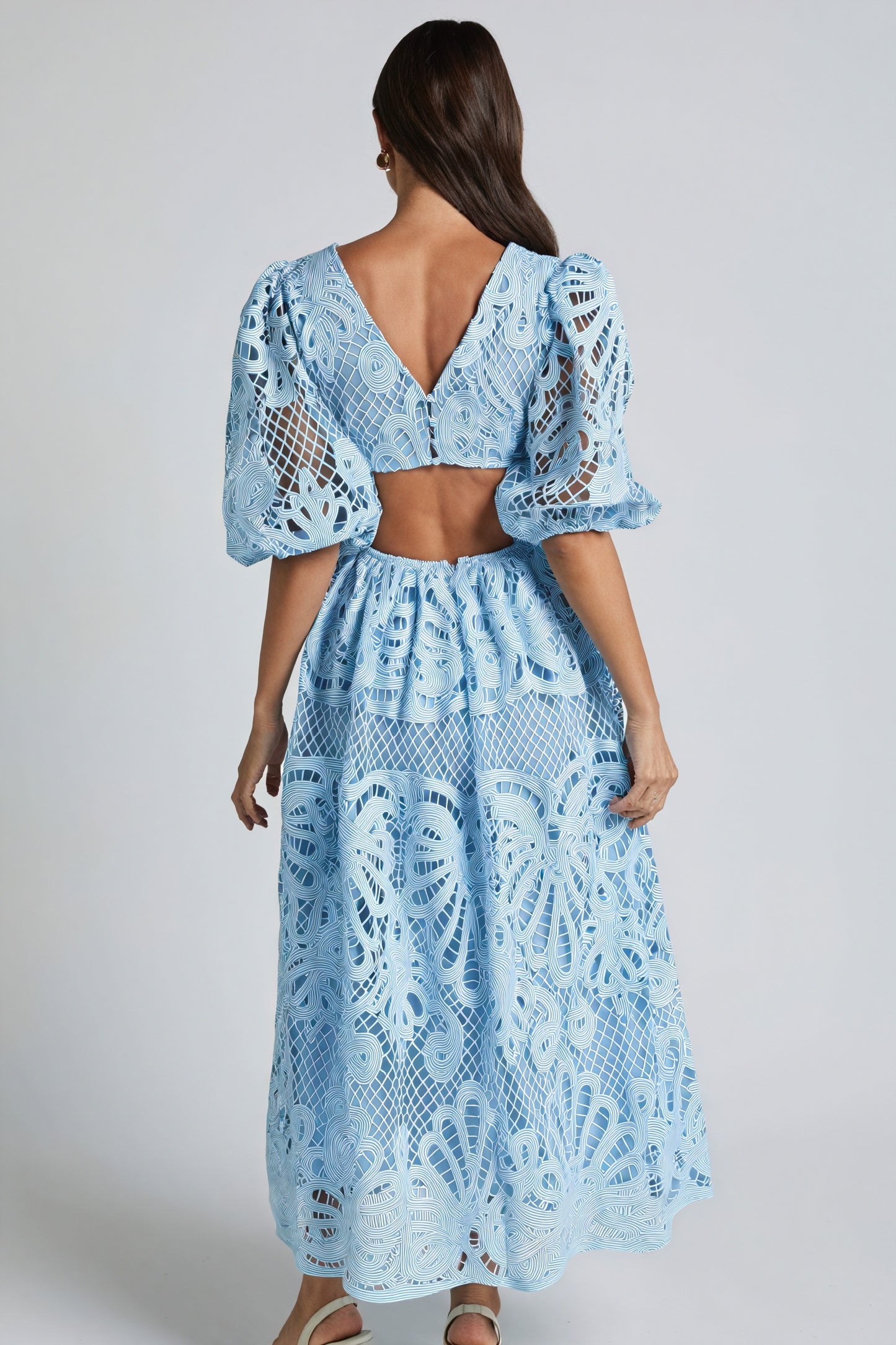 Cut-Out Midi Dress - Plunging Neckline