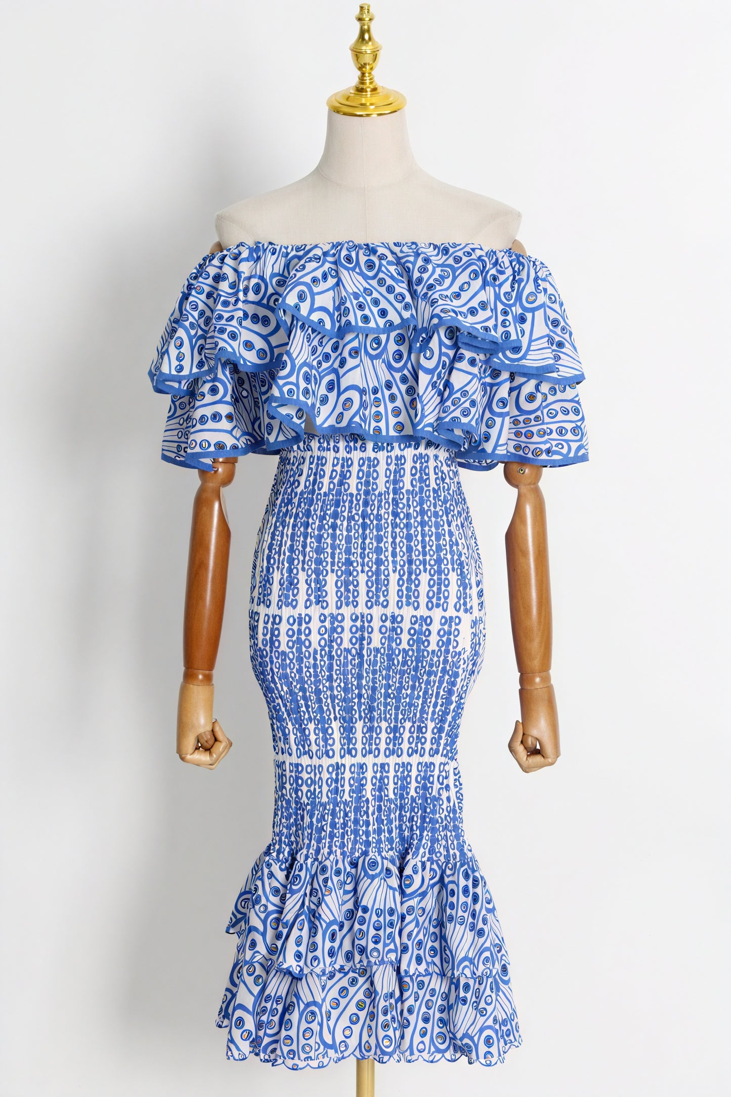 Ruffled Two-Piece Set - Embroidered Details