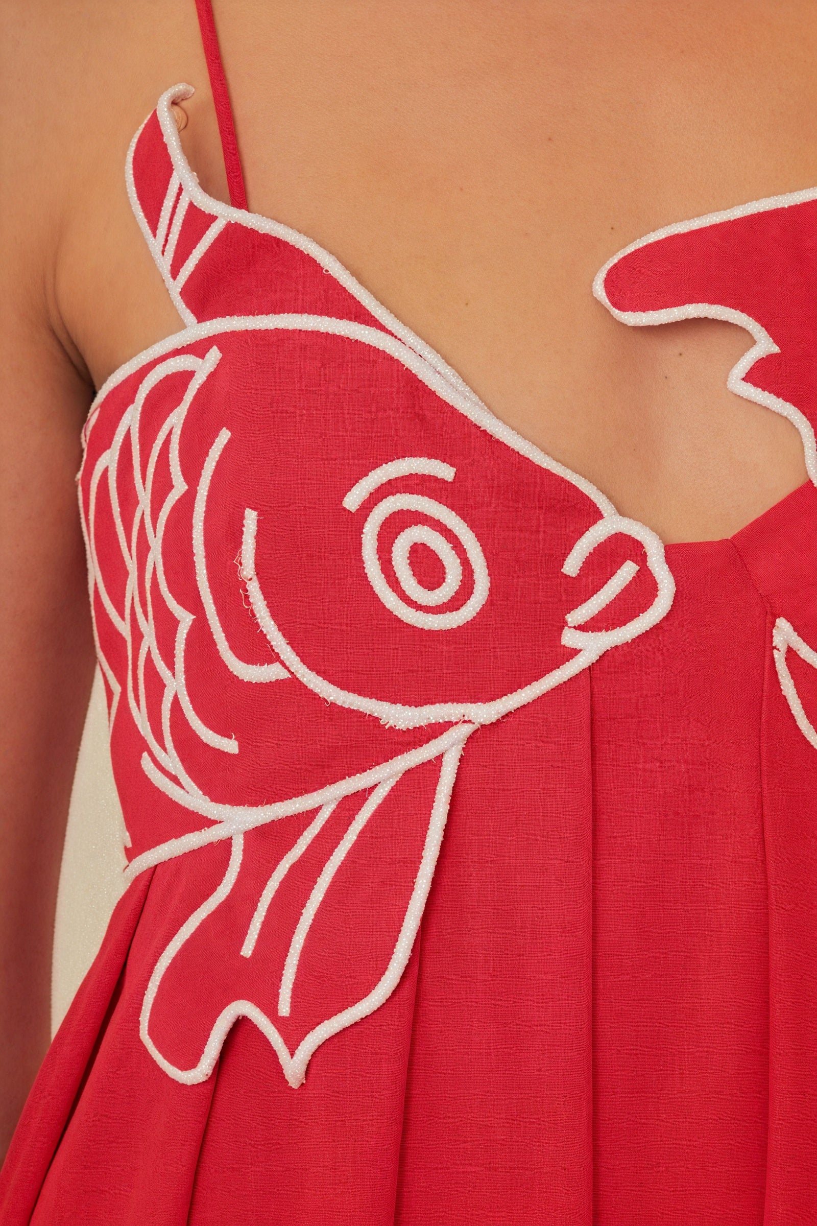 Fish Applique Floor-Length Maxi Dress