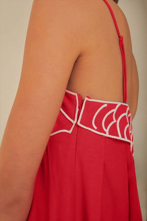 Fish Applique Floor-Length Maxi Dress