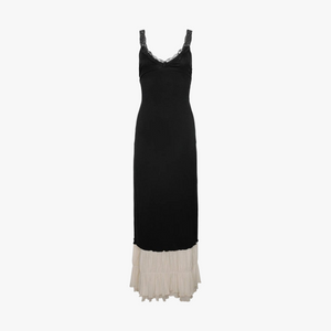 Layered Maxi Dress - Fitted Bodice & Lace