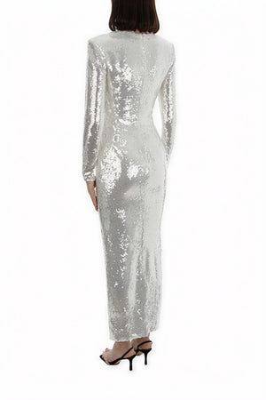 Sequin Gown - V-Neck, Cutout Evening Dress