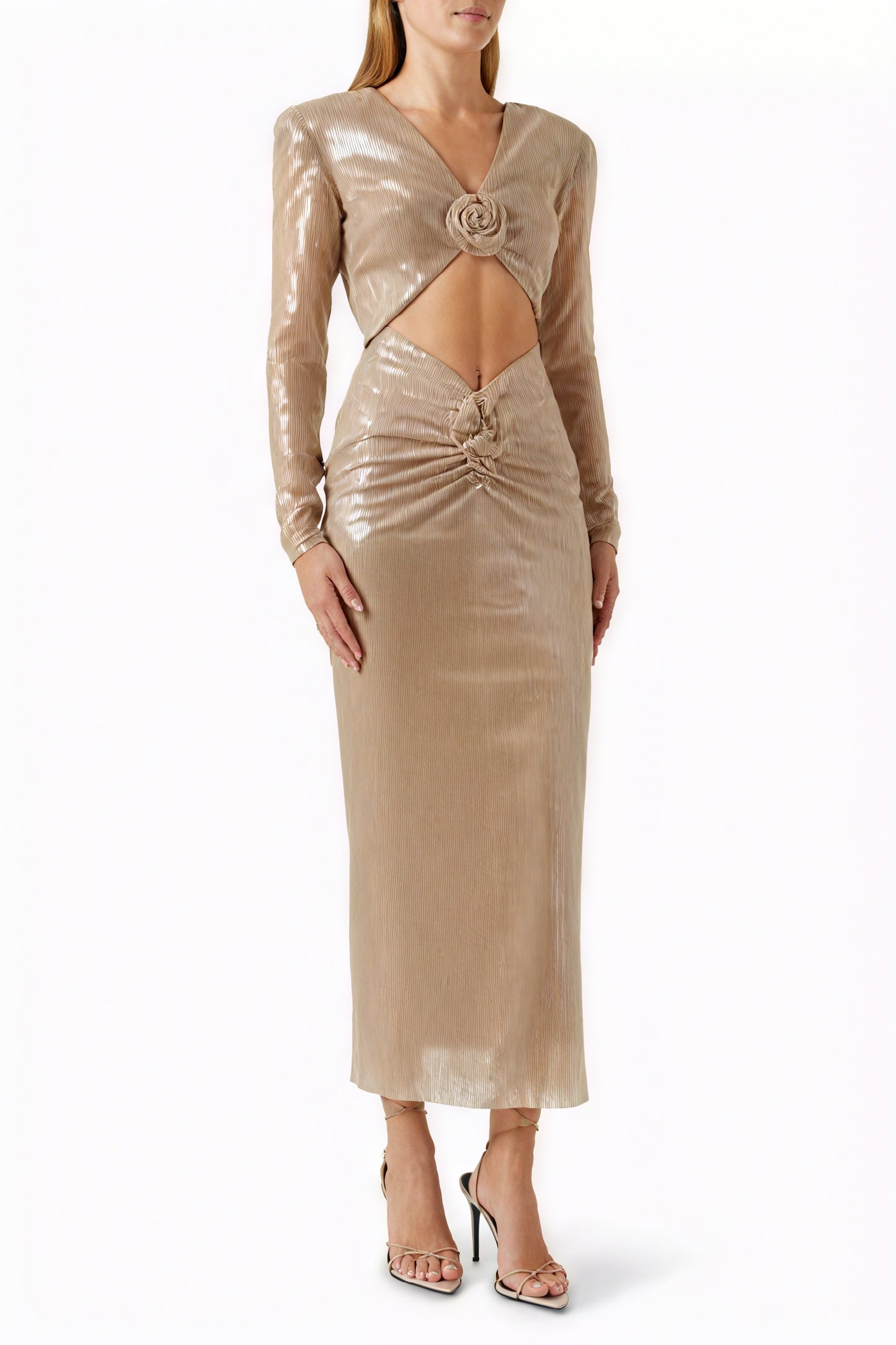 Sequin Gown - V-Neck, Cutout Evening Dress