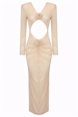 Sequin Gown - V-Neck, Cutout Evening Dress