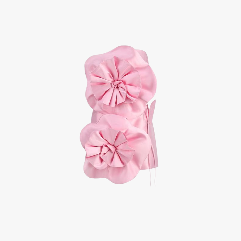 Sculptural Mini Dress - Petal Embellishments