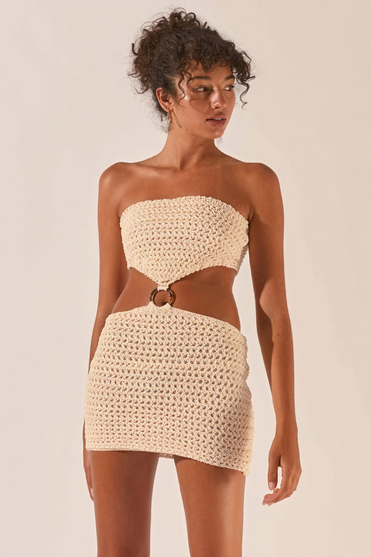 Crochet Bandeau Set - Ring Detail, High-Waisted