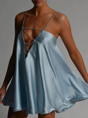 Chain Strap A-Line Mini Dress