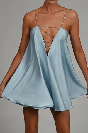 Chain Strap A-Line Mini Dress