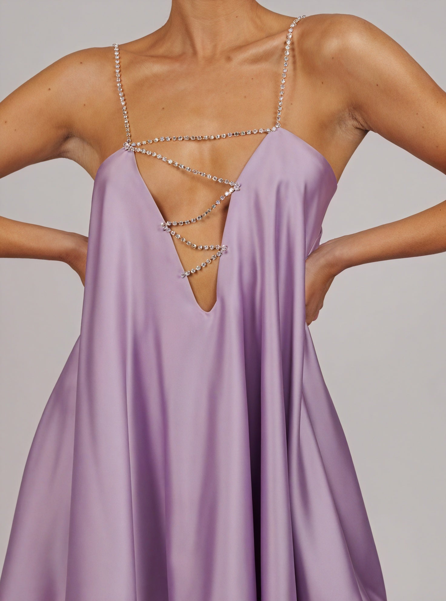 Chain Strap A-Line Mini Dress