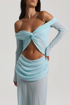 Draped Knot Gown with Keyhole Accent