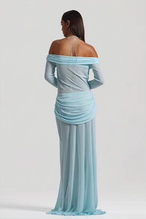 Draped Knot Gown with Keyhole Accent