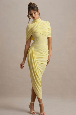 Draped Asymmetrical Midi - Cocktail Dress