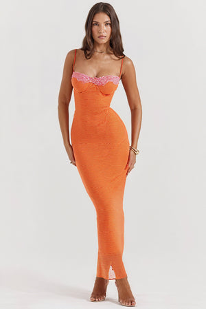 Form-Fitting Maxi Dress - Sweetheart Neckline