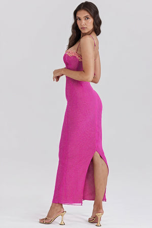 Form-Fitting Maxi Dress - Sweetheart Neckline