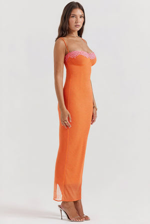 Form-Fitting Maxi Dress - Sweetheart Neckline